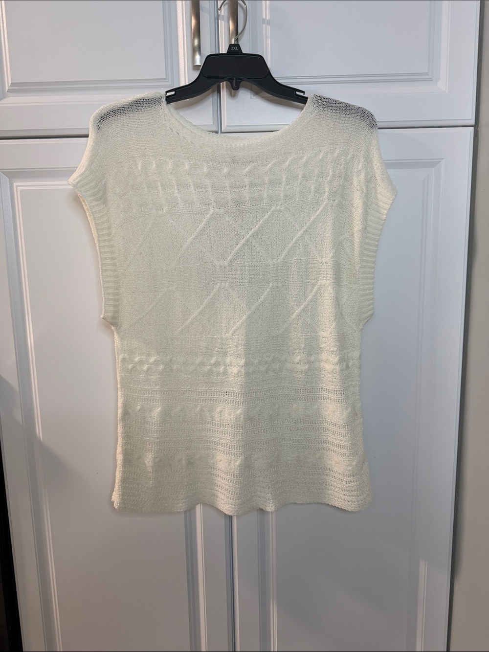 1.4.3. Story by Line Up Cream Textured Knit Scoop Neck Sweater